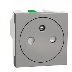 Zásuvka NOVÁ UNICA skrytá 250V/16A 2P+E, clonky, bezšroubová, Aluminium