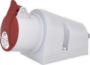 Průmyslová zásuvka na stěnu, přisazená 3F, IP44, 16A, 400V, 3p+PE ETI 004482035