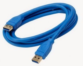 USB připojovací kabel A-A, 1,8 m, modrý