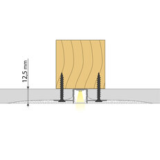 Hliníkový profil pro sádrokarton AU 55x15mm včetně mléčného difuzoru 3m