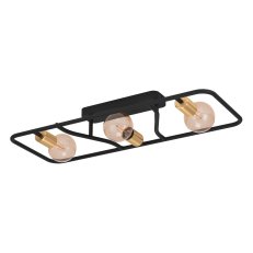 Stropní svítidlo MESSINARO 3xE27 černá/mosaz 120W IP20 EGLO 900367