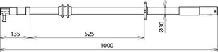 Vypínací tyč 36 kV délka 1000 mm s STK použitelná i při dešťových srážkách