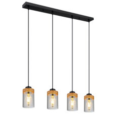 Závěsné svítidlo FINCA černá 4xE27, max. 40W 230V GLOBO 15557-4H