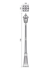 Sloupkové svítidlo YORK ST H218 E27 1X70W IP44 BR REDO 9654