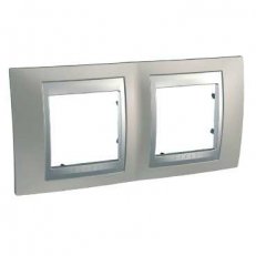 Unica Top Krycí rámeček dvojnásobný, Nikl/Aluminium SCHNEIDER MGU66.004.039