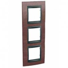 Schneider MGU66.006V.2M4 Krycí rámeček Top trojnásobný vert., Tabaco/grafit
