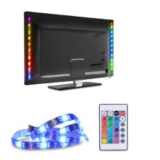 LED RGB pásek pro TV, 2x 50cm, USB, vypínač, dálkový ovladač SOLIGHT WM504