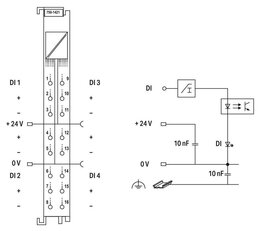 4kanálový binární vstup DC 24V 0,2 ms WAGO 750-1421