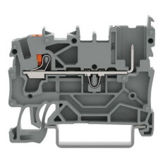 Základní svorka-1 vodič/1pin, s ovládacím tlačítkem, 2,5mm2, oranžová 2222-1202