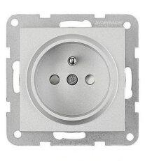 Zásuvka ČSN bezpečnostní clonka, šroubové svorky, stříbrná SCHRACK EV121352--