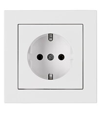 Set zásuvky SCHUKO, bezšroubové svorky, bílá SCHRACK EV106101B-