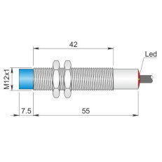 Indukční senzor d12 mm - Atex prach AECO SI12-AE4 NC AD3