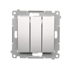 Trojité tlačítko 10AX, 250V~, stříbrná matná metalizované DP31.01/43