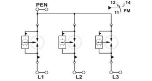 Kombinovaný svodič typ 1+2 FLT-SEC-P-T1-3C-350/25-FM PHOENIX CONTACT 2905419