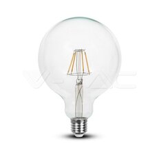 LED Bulb 6W Filament E27 G125 Clear Cover 6400K VT-2147, V-TAC SKU7427