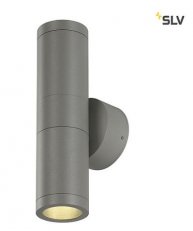 ASTINA venkovní nástěnné svítidlo,IP44,kulaté,up/down,stříbrošedé