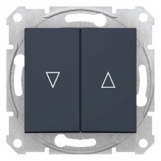 Sedna Tlačítko dvojité ovládače žaluzií 1/0+1/0 el. blokování Graphite SCHNEIDER