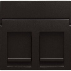 Středový kryt datazásuvky 2xRJ-DARK BROWN NIKO 124-65200