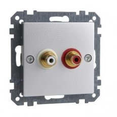 Merten RCA audio zásuvka 2 konektory, System M, Aluminium SCHNEIDER MTN4350-0460