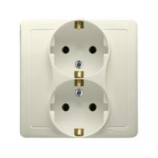 Zásuvka dvojnásobná typu Schuko s clonkami 16 A, 250 V~ stříbro BGSZ2Z/12