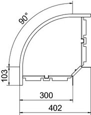 OBO RB 90 630 A4 Oblouk 90° neděrovaný kulaté provedení 60x300 Nerez