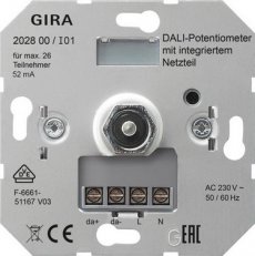 Potenciometr DALI síťový zdroj vložka GIRA 202800