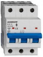 Instalační jistič AMPARO 10kA, D 6A, 3P SCHRACK AM019306--
