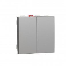 Přepínač NOVÁ UNICA dvojitý střídavý řazení 6+6 (5b), Aluminium