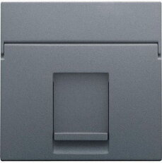 Středový kryt datazásuvky 1xRJ-ALU STEEL GREY NIKO 220-65100