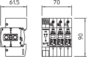OBO V50-B+C 3PHFS600 Přepěťová ochrana 600V DC