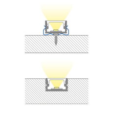 Přisazený hliníkový profil černý PM 12x7mm, včetně mléčného difuzoru 1m