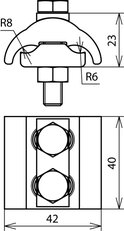 Paralelní svorka Cu pro rozdílné průměry 5-12,5mm / 16-95mm2 DEHN 306100