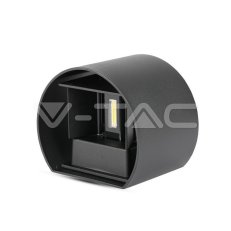 6W Wall Lamp Black Body Round IP65 Natur