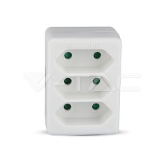3 Outlet Adapter 2.5A  White Label + Pol