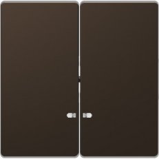 Kryt spínače Merten D-Life dvojitý s průzorem kov Mocca SCHNEIDER MTN3420-6052