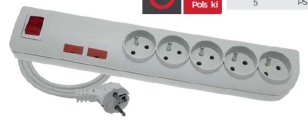 Prodlužovací přívod PSF-503 3m 5x zásuvka s uzemněním vypínačem bílá