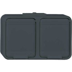 ELSO AQUA-TOP 2zásuvka SCHUKO horizontální, 250V, 16A, IP44, světle šedá 455409