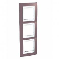 Unica Plus rámeček trojnásobný vertikální Mauve/Polar SCHNEIDER MGU6.006V.876