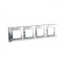 Unica Top Krycí rámeček čtyřnásobný Cromo lesk/Aluminium SCHNEIDER MGU66.008.010