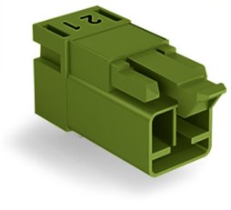 Konektor na desky plošných spojů, úhlové, 2pól., světle zelená