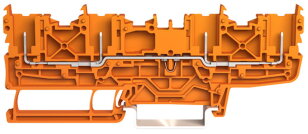 Řadová svorka-4 piny na DIN lištu 35x15/35x7,5 oranžová WAGO 2022-1802