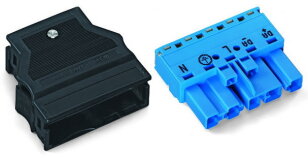 Zástrčka S pouzdrem s odlehčením tahu 5pól. modrá WAGO 770-1115/022-000