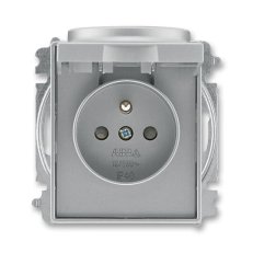 ABB TIME Zásuvka chráněná s clonkami a víčkem ocelová 5519E-A02397 36