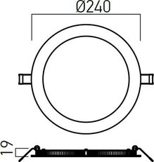 XFLAT REC. RND. PANEL 15W 220-240V AC 30
