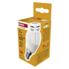 LED žárovka Basic MINI GLOBE E14, 8,8 W (60 W), 806 lm, neutrální EMOS ZL1F48