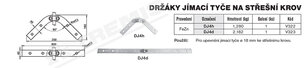 Držák jímací tyče na střešní krov DJ 4h (FeZn) TREMIS V322