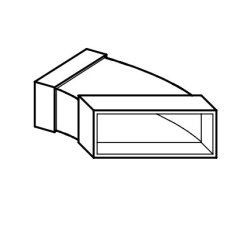 Vodorovné koleno plochého plastového potrubí FK-BH 200/45 HELIOS 2912