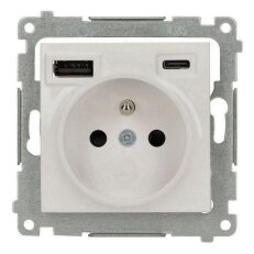 Zásuvka silová 1 násobná typ E s 2 násob