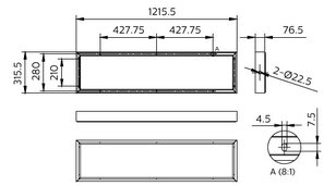 Sada pro přisazení svítidla RC159Z SMB W30L120 30x120 cm PHILIPS 872016975216099