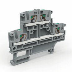 Pružinová řadová svorka push-in 2-patrová EFD.4/GR šedá MOREK EFD400GR